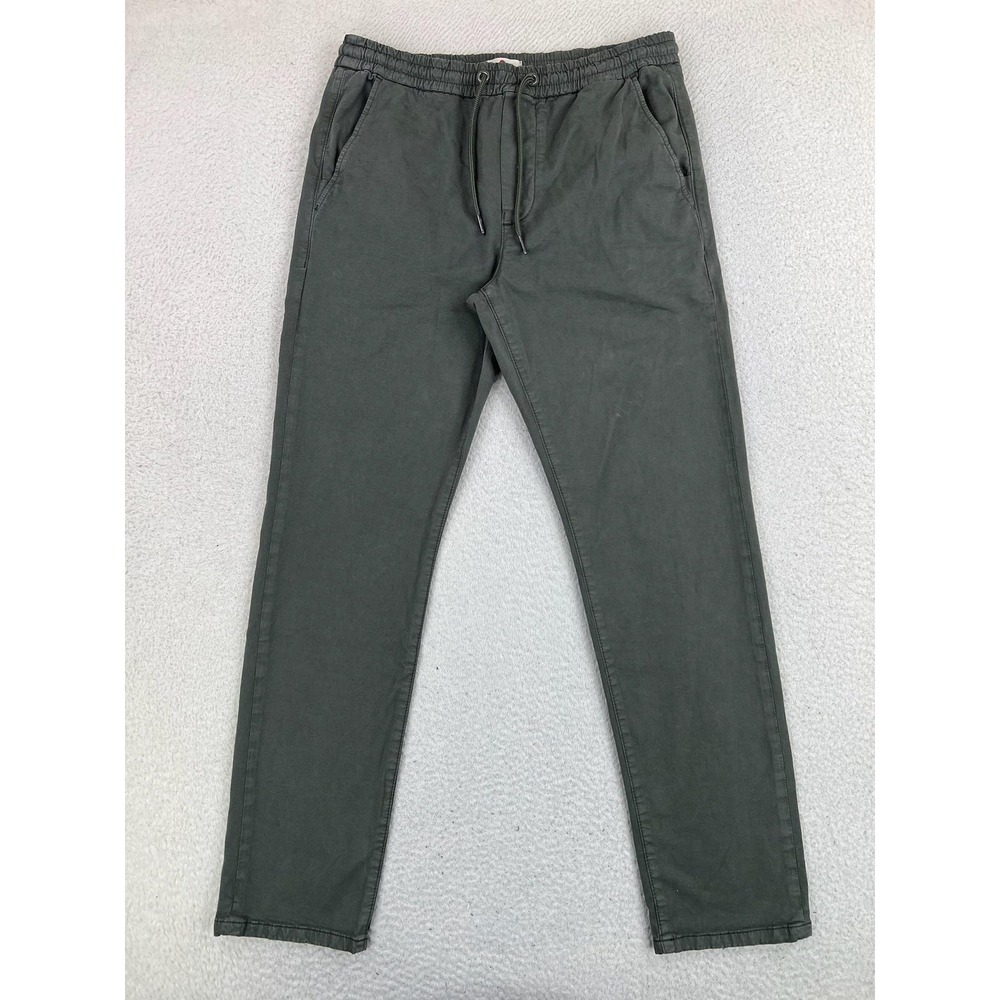 Marine Layer Jogger Pants Mens Medium Green Slim Fit Cotton Stretch Drawstring